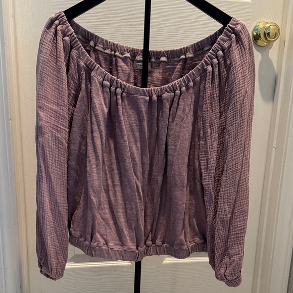 We The Free Parfait Bubble Lavender Purple Off-Shoulder Top Large NWOT - Picture 7 of 15
